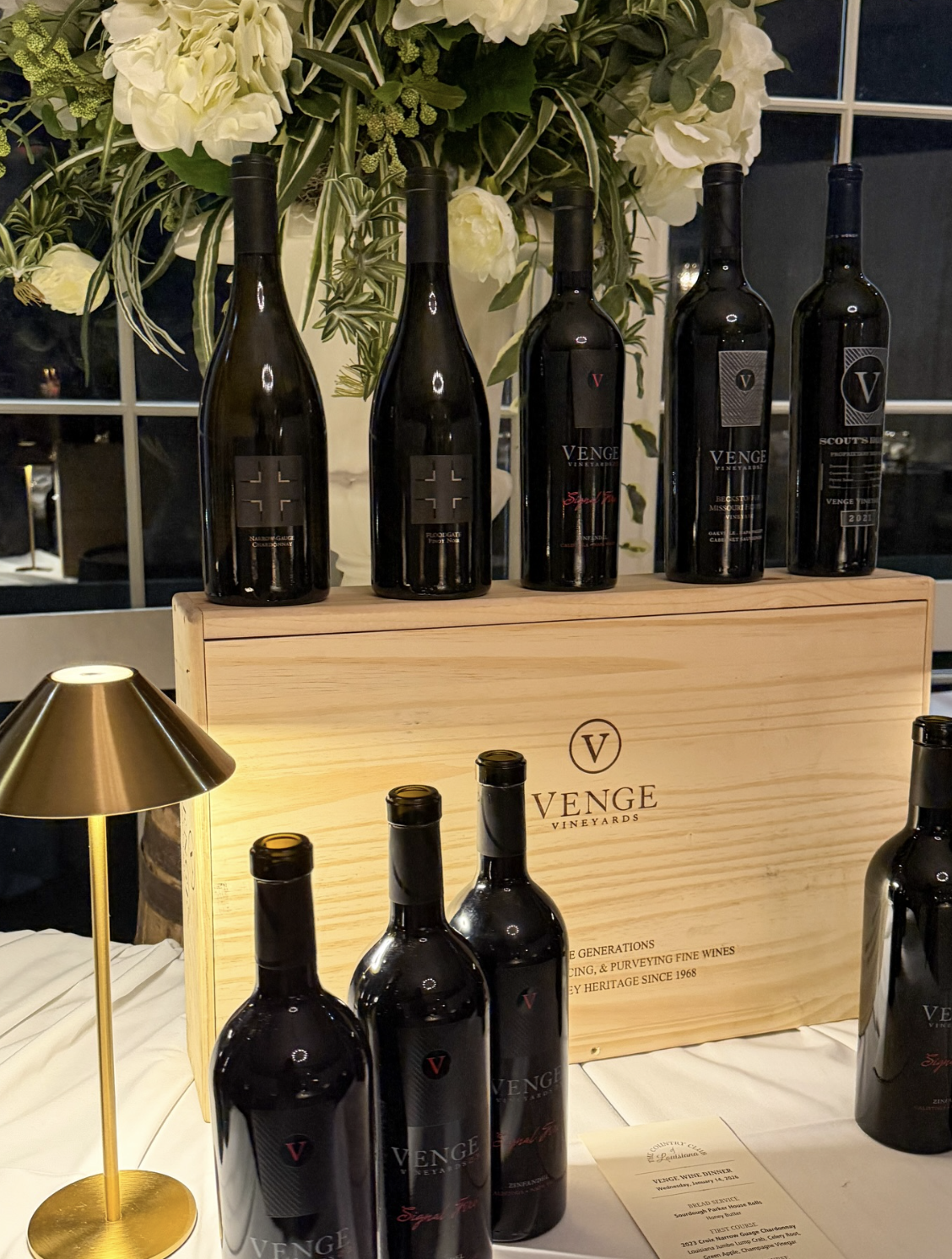 Venge Vineyards wine dinner at Country Club of Louisiana